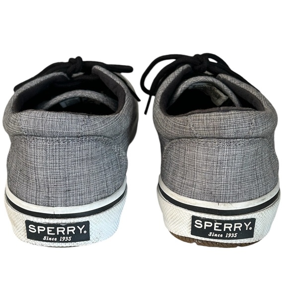 Men’s Sperry Gray Top Siders Low Top Lace Up Canvas Sneaker Deck Shoes Size 9W - Picture 6 of 9